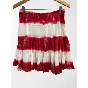 NEW Chaudry Anthropologie Striped Cotton Mini Skirt Medium